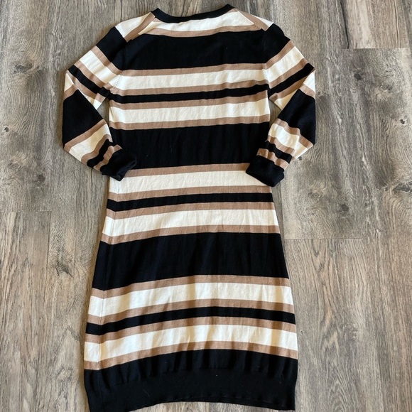 French Connection Women’s Black, off white, and tan long sleeve dress, size 8 - Picture 6 of 8